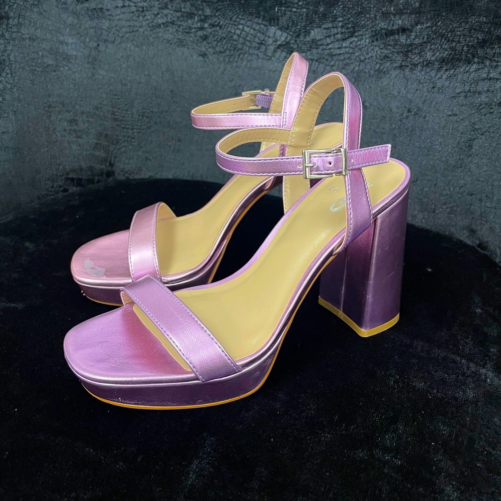 MIX no. 6 purple lilac metallic block strappy heel